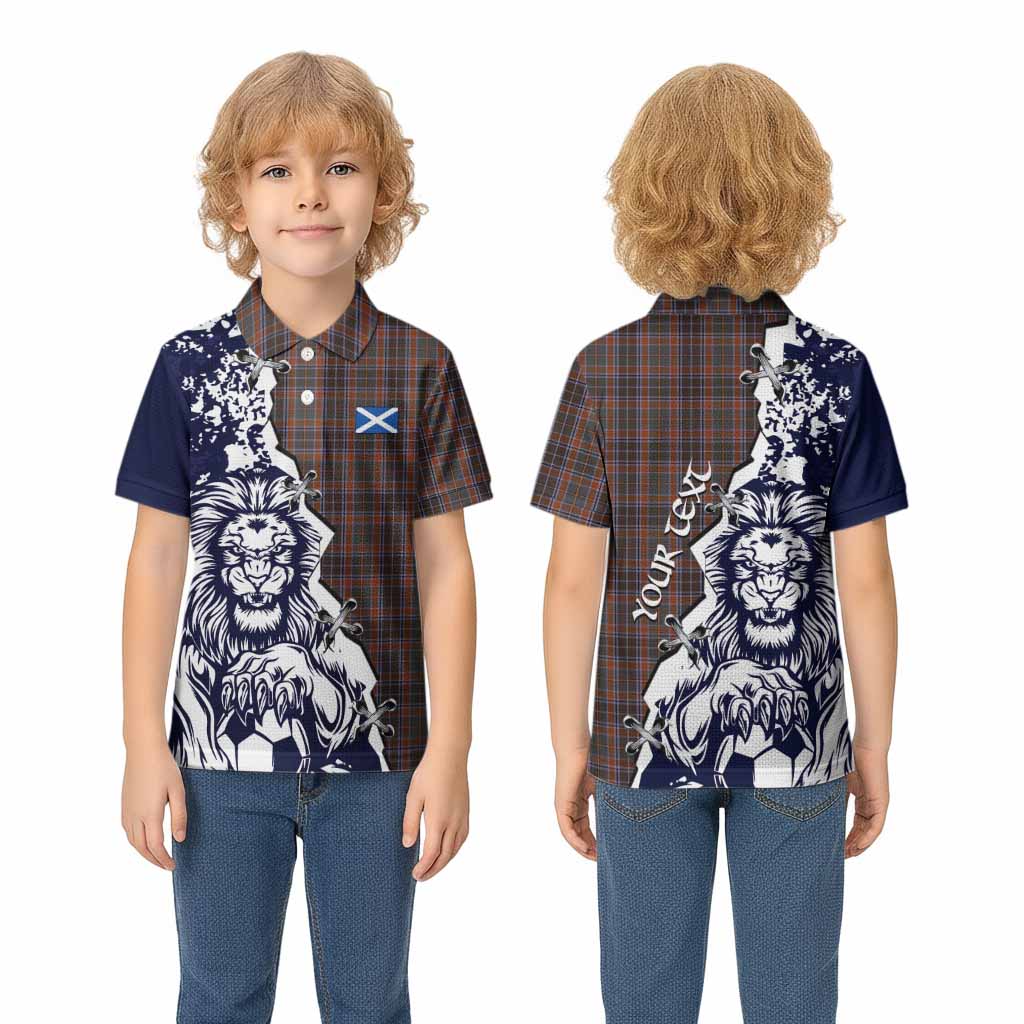 Leitrim County Ireland Tartan Scottish Kid Polo Shirt Angry Lion With Soccer Ball Style