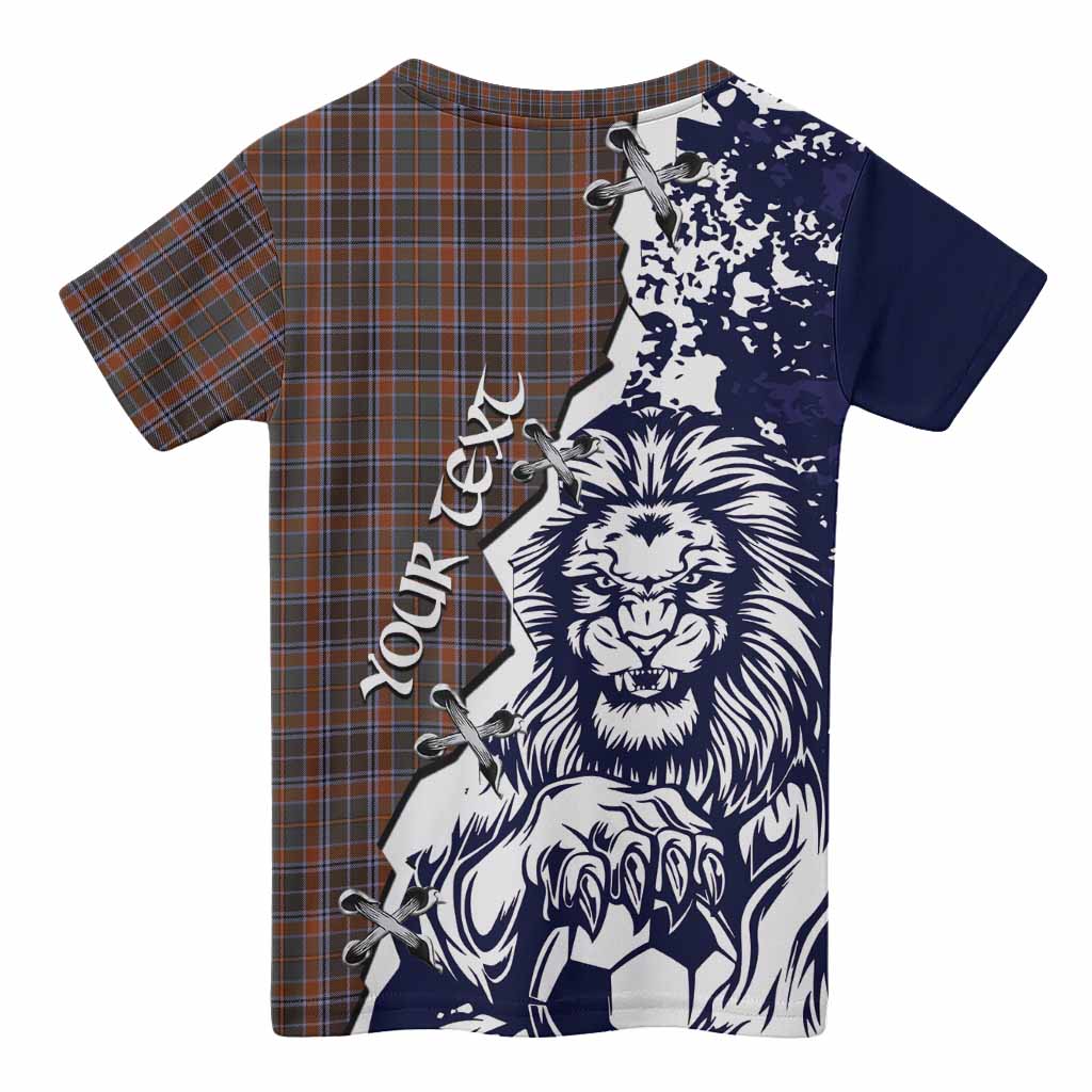 Leitrim County Ireland Tartan Scottish Kid T-shirt Angry Lion With Soccer Ball Style