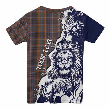 Leitrim County Ireland Tartan Scottish Kid T-shirt Angry Lion With Soccer Ball Style