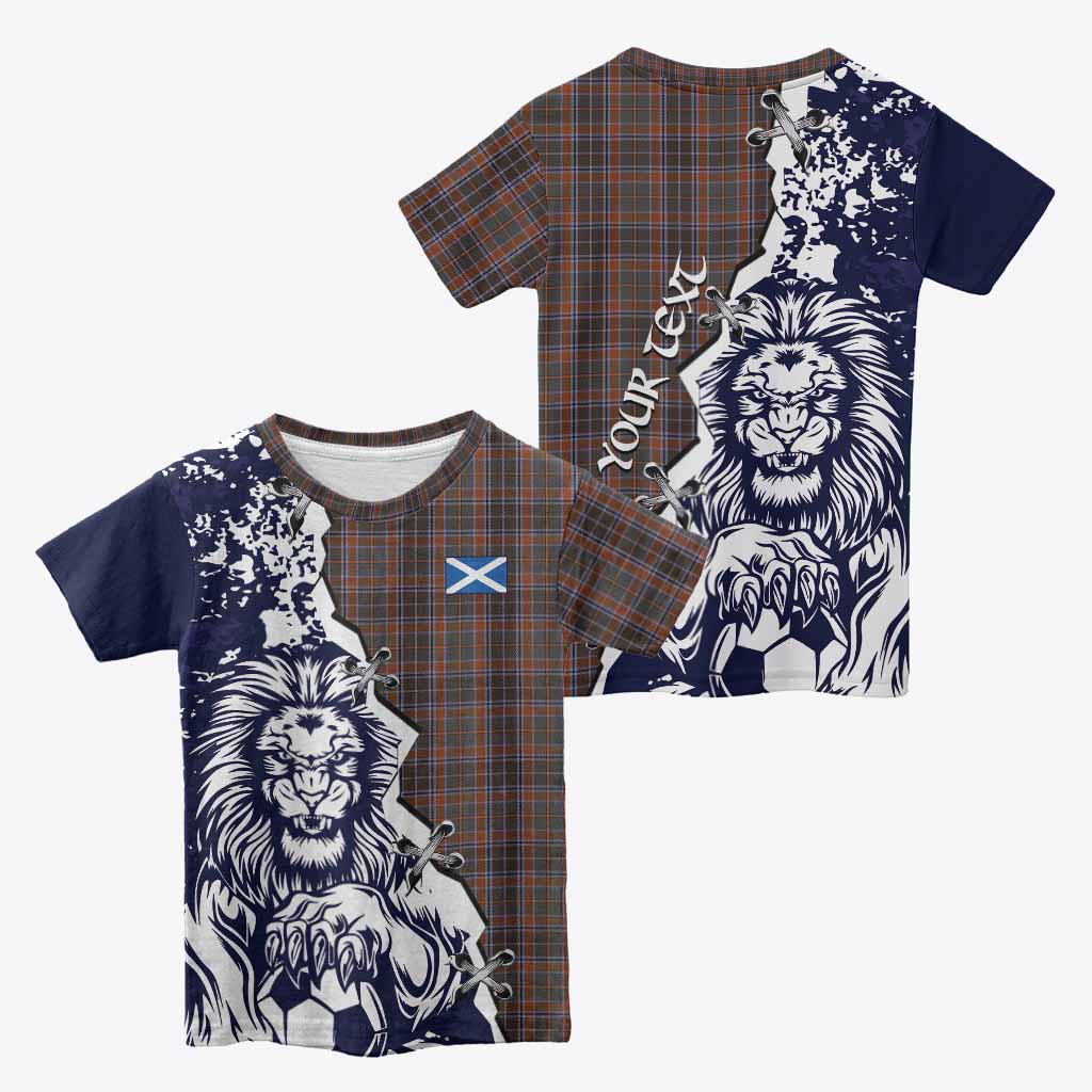 Leitrim County Ireland Tartan Scottish Kid T-shirt Angry Lion With Soccer Ball Style