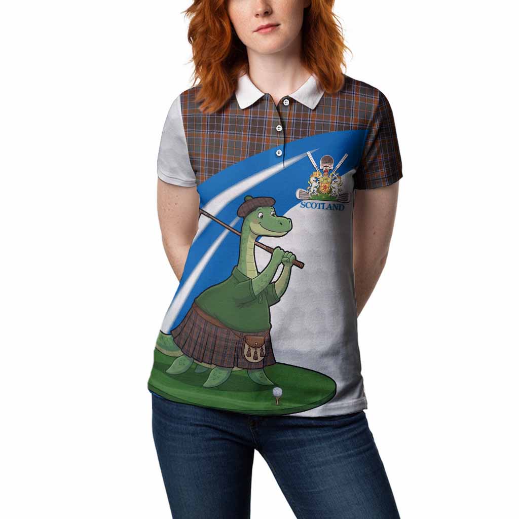 Leitrim Tartan Crest Golf Nessie Women Polo Shirt Loch Ness Monster Sporty Style