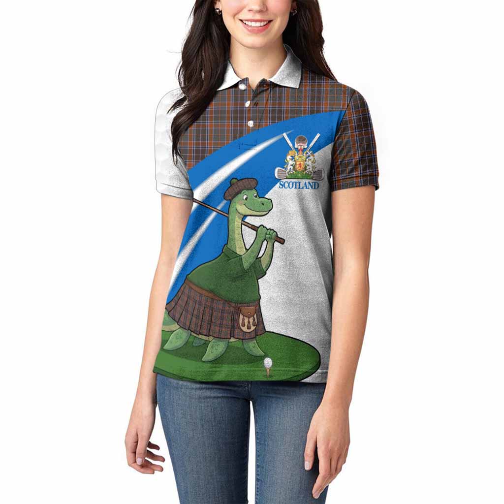 Leitrim Tartan Crest Golf Nessie Women Polo Shirt Loch Ness Monster Sporty Style