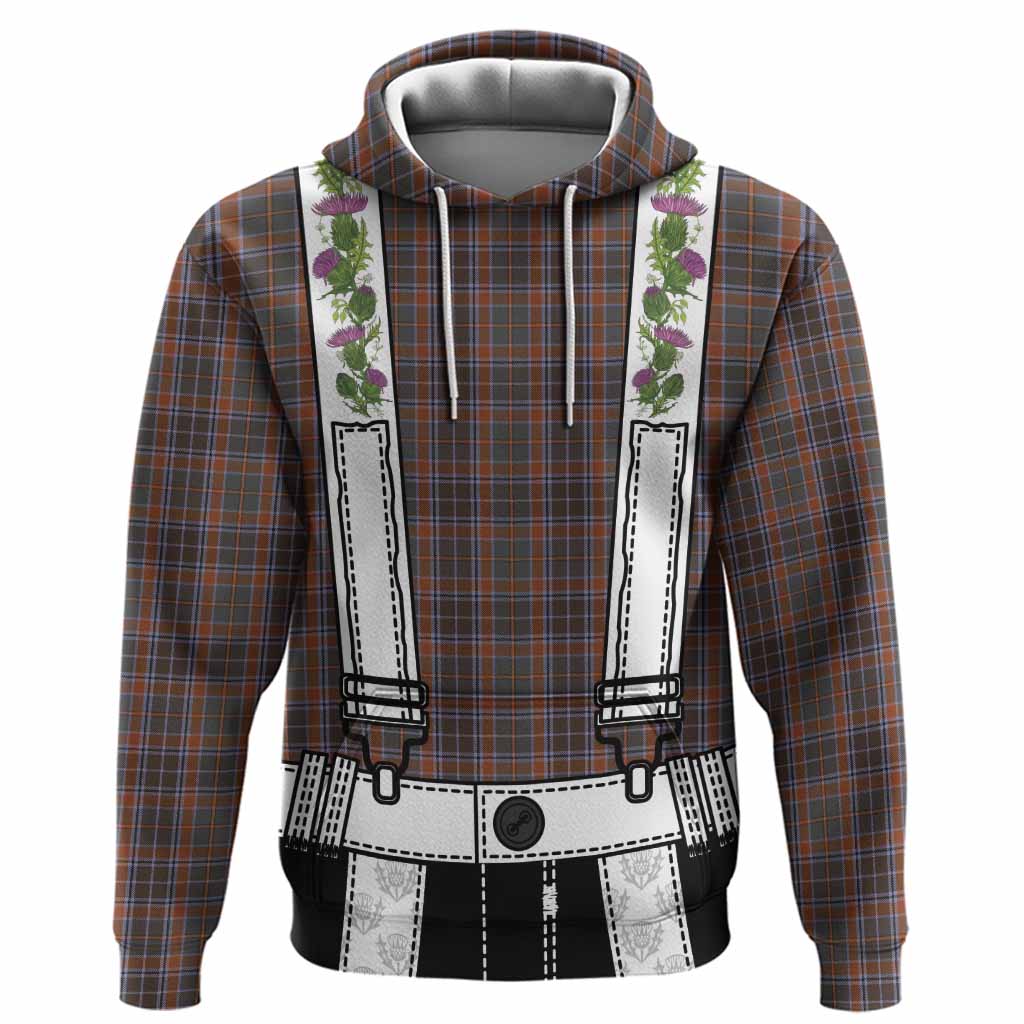 Leitrim Tartan Lederhosen Costume Hoodie Scotland Thistle Floral