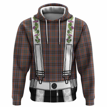 Leitrim Tartan Lederhosen Costume Hoodie Scotland Thistle Floral