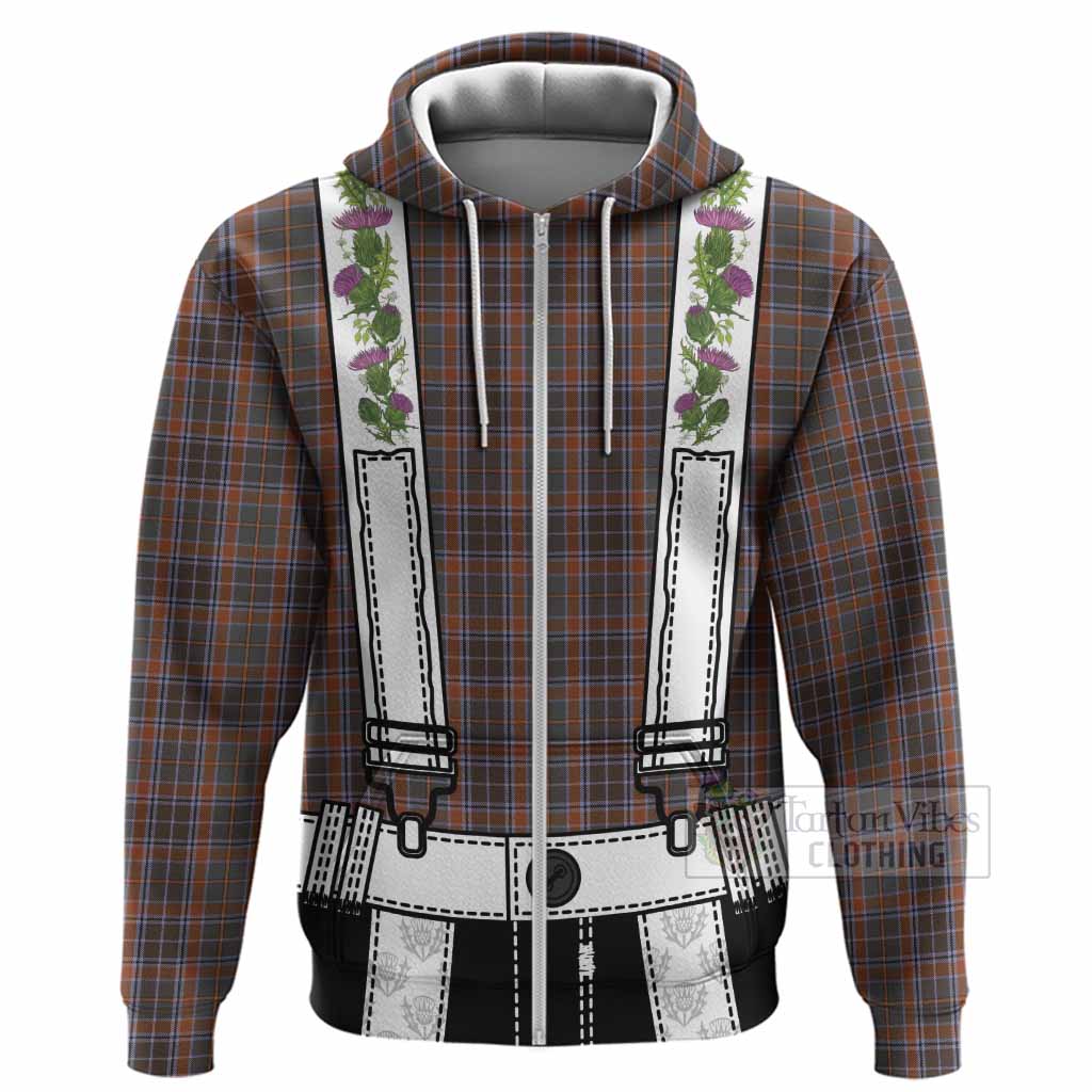 Leitrim Tartan Lederhosen Costume Hoodie Scotland Thistle Floral