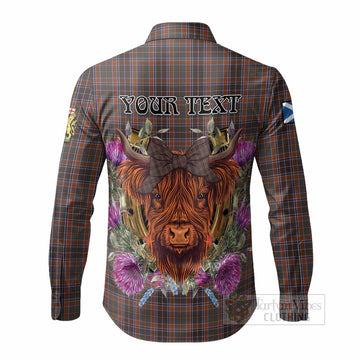 Leitrim Tartan Long Sleeve Button Shirts Scottish Thistle Heilan Coo