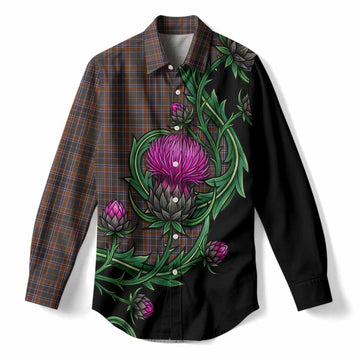 Leitrim Tartan Women Casual Shirt Resilient Scottish Thistle