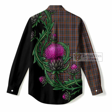 Leitrim Tartan Women Casual Shirt Resilient Scottish Thistle