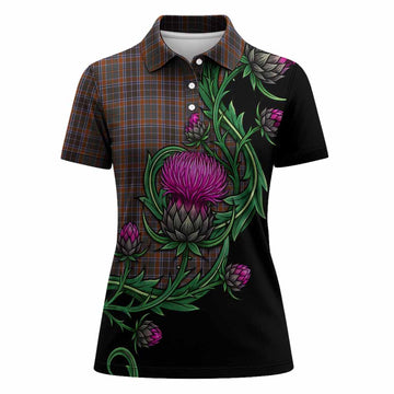 Leitrim Tartan Women Polo Shirt Resilient Scottish Thistle