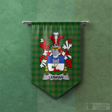 Lenihan Irish Clan Tartan Gonfalon, Tartan Banner with Coat of Arms