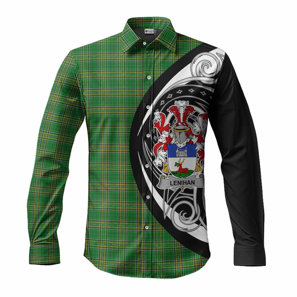 Lenihan Irish Clan Long Sleeve Button Shirt Celtic Circle Style Men's Shirt S - Tartan Vibes Clothing