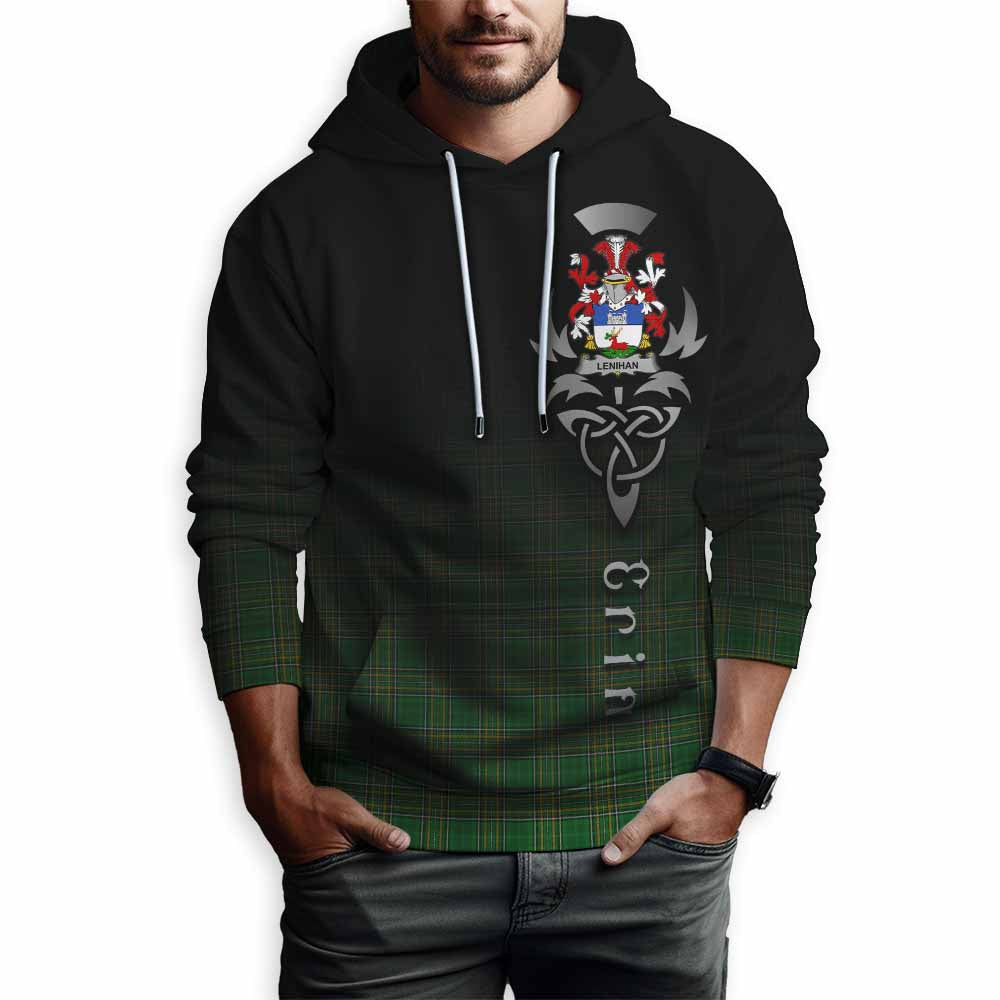 Tartan Vibes Clothing Lenihan Irish Clan Hoodie with Coat of Arms Erin Go Bragh Celtic Inspired