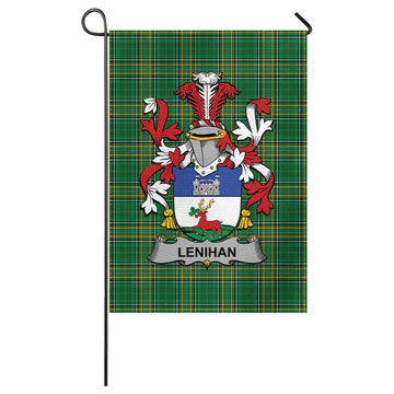 Lenihan Irish Clan Tartan Garden Flag with Coat of Arms