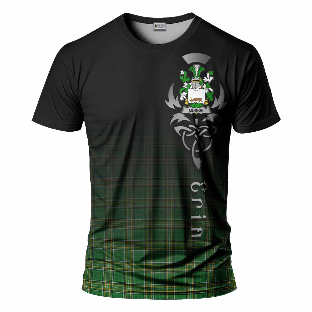 Tartan Vibes Clothing Lennon Irish Clan T-Shirt with Coat of Arms Erin Go Bragh Celtic Inspired