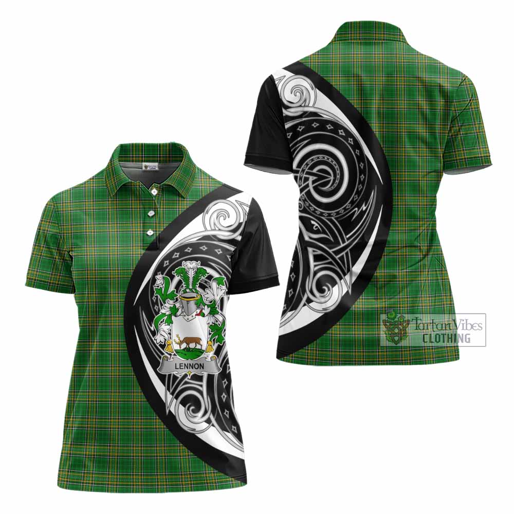 Lennon Irish Clan Women's Polo Shirt Celtic Circle Style - Tartan Vibes Clothing