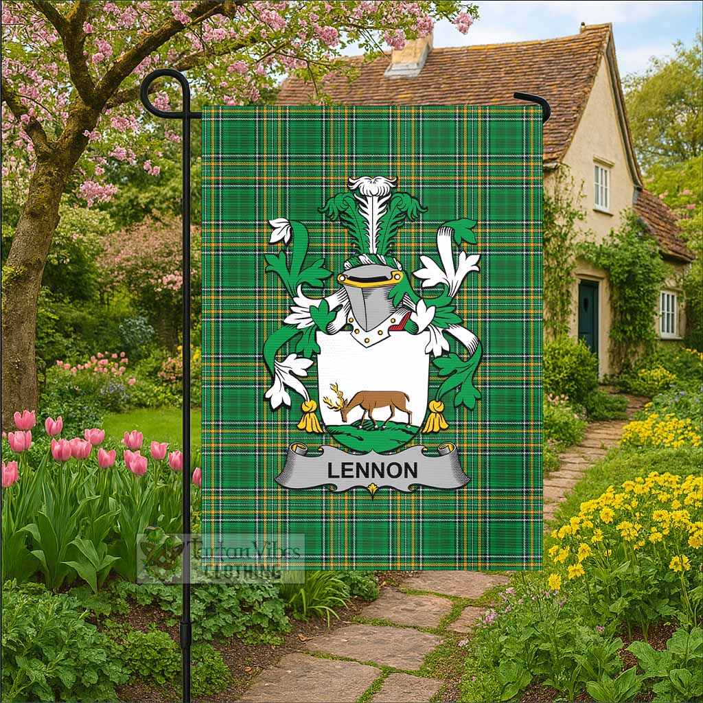 Lennon Irish Clan Tartan Flag with Coat of Arms