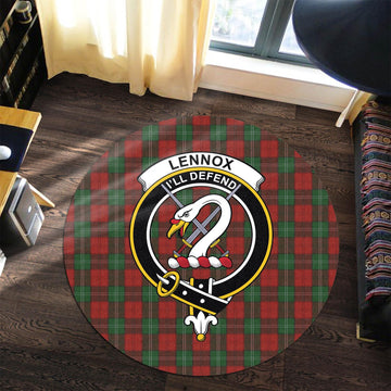 Lennox Tartan Round Rug with Family Crest