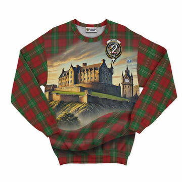 Lennox Tartan Family Crest Sweatshirt with Scottish Ancient Castle Style