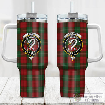 Lennox Tartan and Family Crest Tumbler with Handle