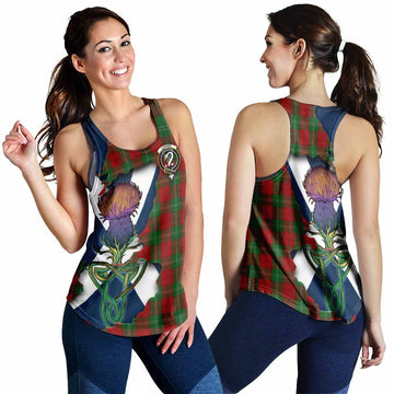 Tartan Vibes Clothing Lennox Tartan Family Crest Women's Racerback Tanks Scottish Thistle Celtic Inspired