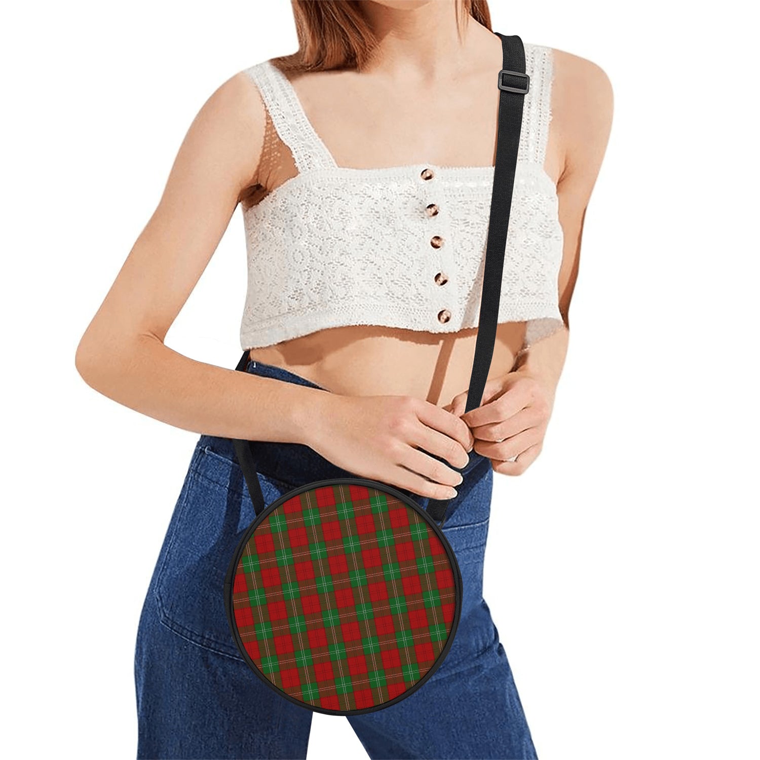 Lennox Tartan Round Satchel Bags One Size 9*9*2.7 inch - Tartan Vibes Clothing