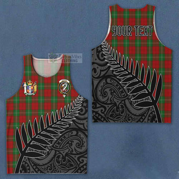 Tartan Vibes Clothing Lennox Crest Tartan Men's Tank Top with New Zealand Silver Fern Half Style
