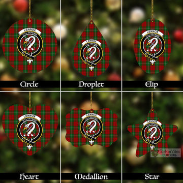 Lennox Tartan Christmas Aluminium Ornament with Family Crest