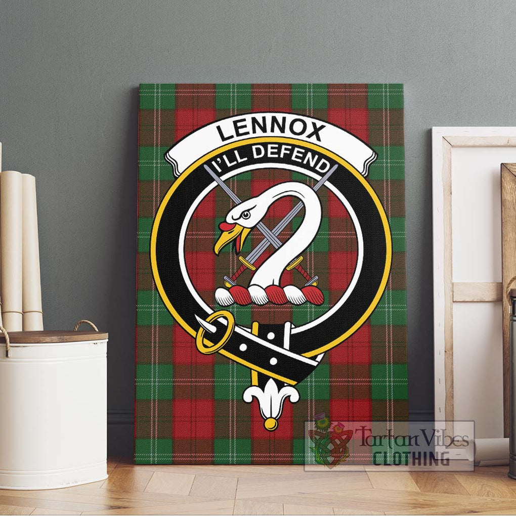 Lennox Tartan Canvas Print Wall Art with Family Crest Without Frame - Tartan Vibes Clothing