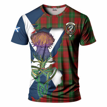 Tartan Vibes Clothing Lennox Tartan Family Crest T-Shirt Scottish Thistle Celtic Inspired