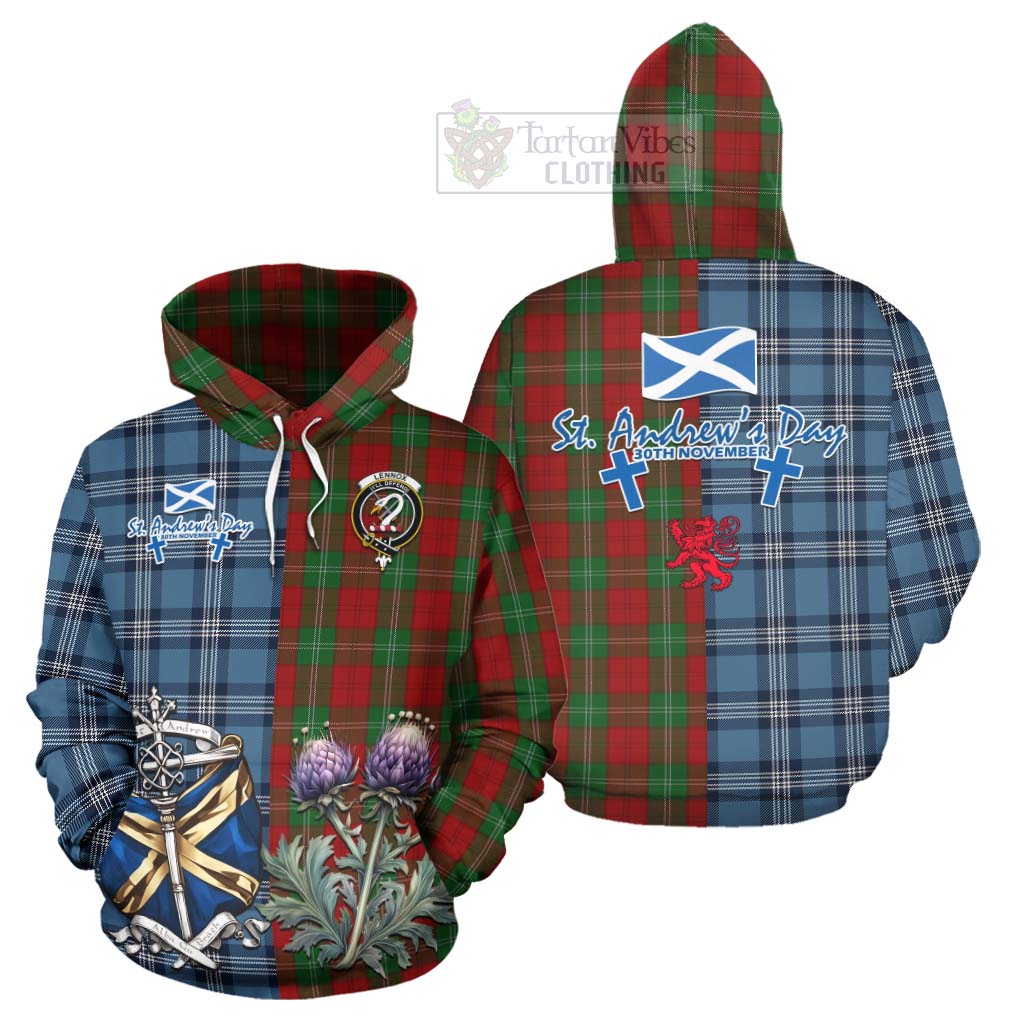 Tartan Vibes Clothing Lennox Tartan Hoodie Happy St. Andrew's Day Half Tartan Style