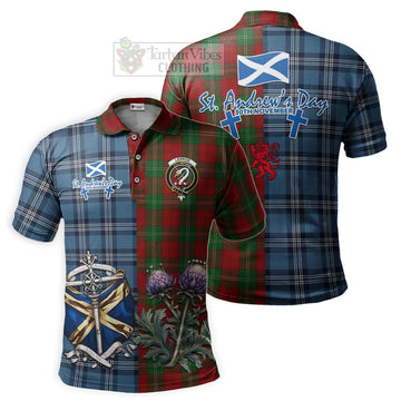 Tartan Vibes Clothing Lennox Tartan Polo Shirt Happy St. Andrew's Day Half Tartan Style
