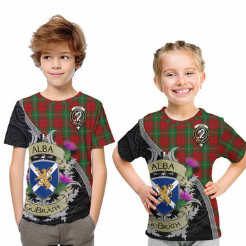 Lennox Tartan Family Crest Kid T-Shirt Lion Rampant Royal Thistle Shield Celtic Inspired