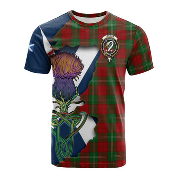 Tartan Vibes Clothing Lennox Tartan Family Crest Cotton T-shirt Scottish Thistle Celtic Inspired