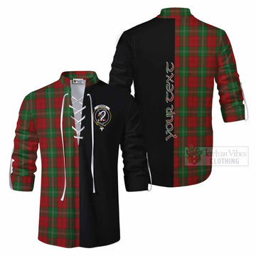 Tartan Vibes Clothing Lennox Tartan Ghillie Kilt Shirt with Family Crest and Half Of Me Style
