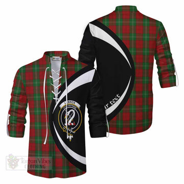Tartan Vibes Clothing Lennox Tartan Ghillie Kilt Shirt with Family Crest Circle Style
