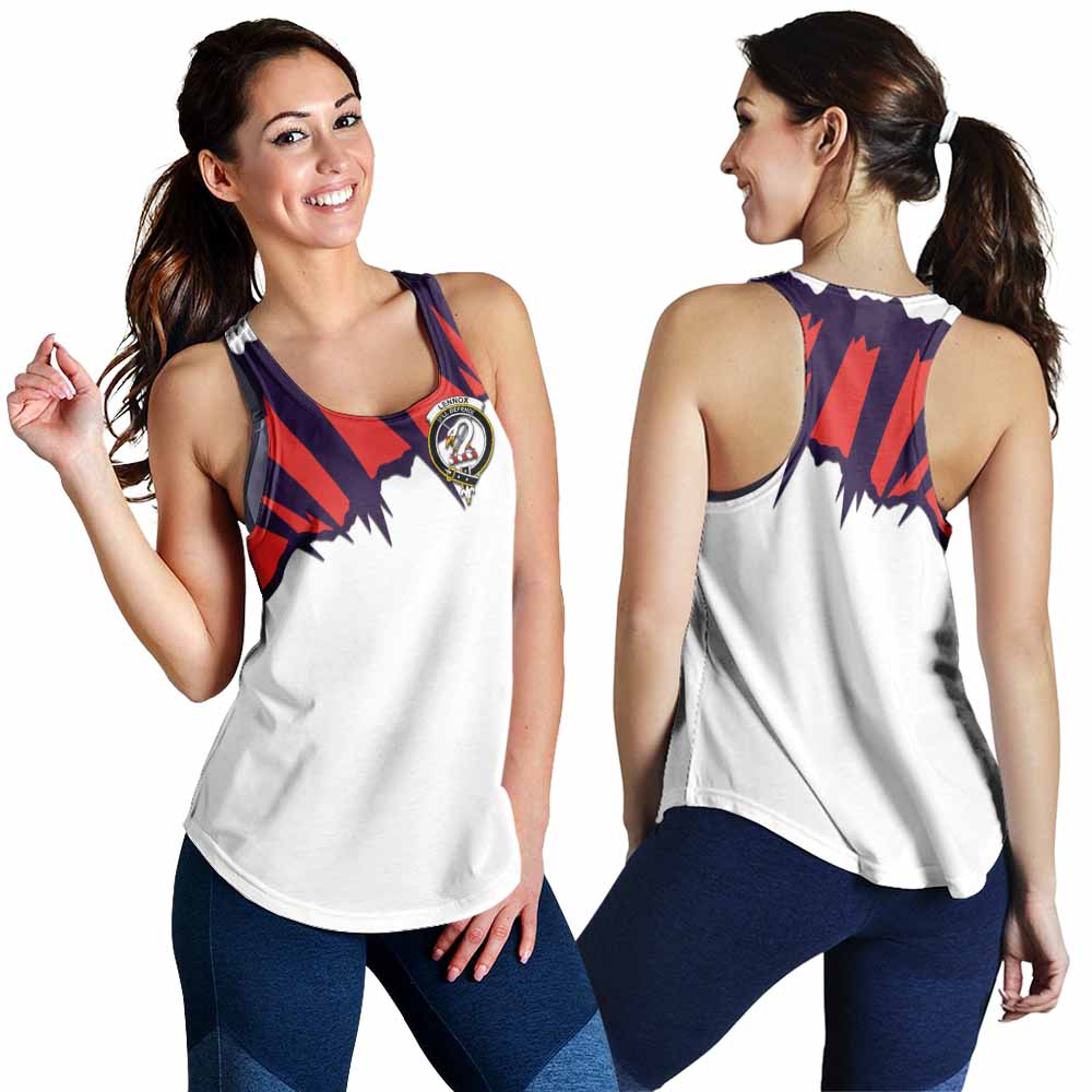 Tartan Vibes Clothing Lennox Clan Crest Women's Racerback Tanks with Retro Sport Style