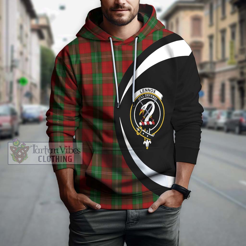 Lennox Tartan Hoodie with Family Crest Circle Style Zip Hoodie - Tartan Vibes Clothing