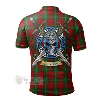 Tartan Vibes Clothing Lennox Tartan Polo Shirt with Family Crest Celtic Skull Style