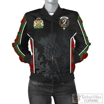 Lennox Tartan Bomber Jacket with Family Crest and Scottish Thistle Vibes Sport Style