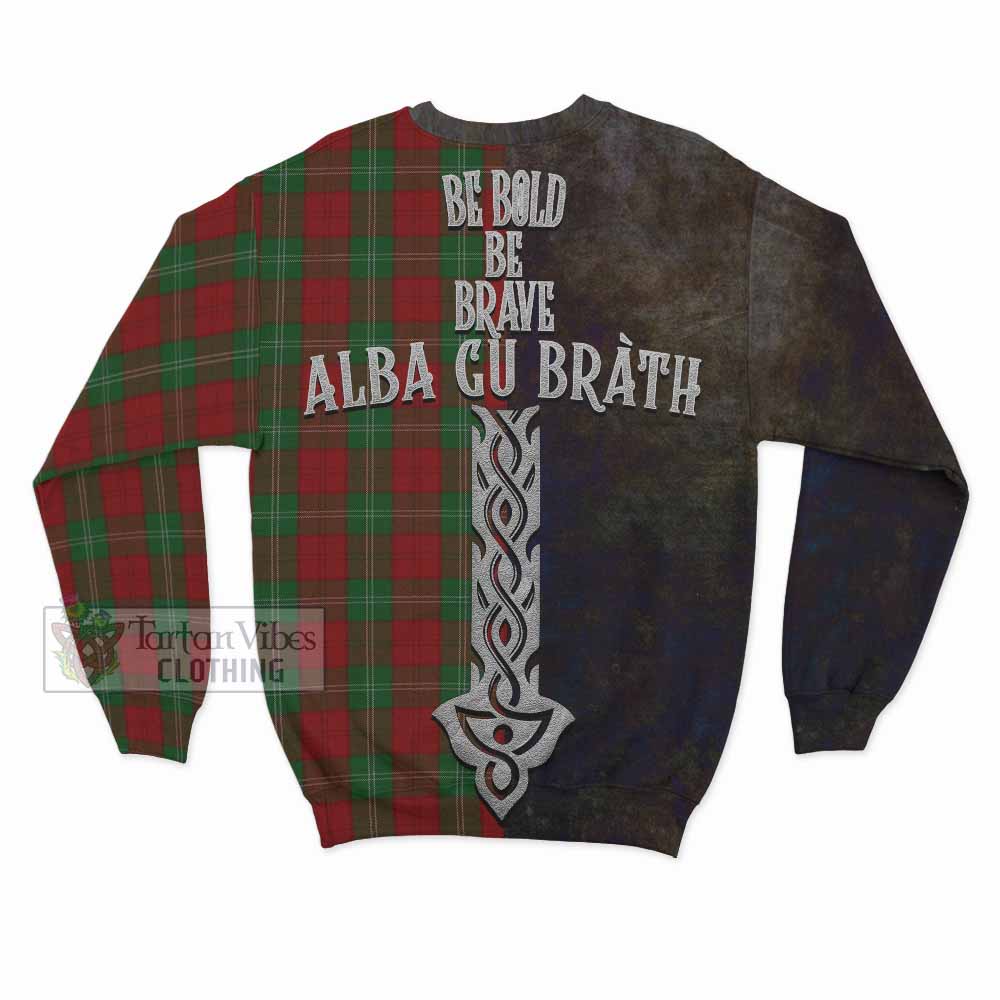 Tartan Vibes Clothing Lennox Tartan Family Crest Sweatshirt Alba Gu Brath Be Brave Lion Ancient Style