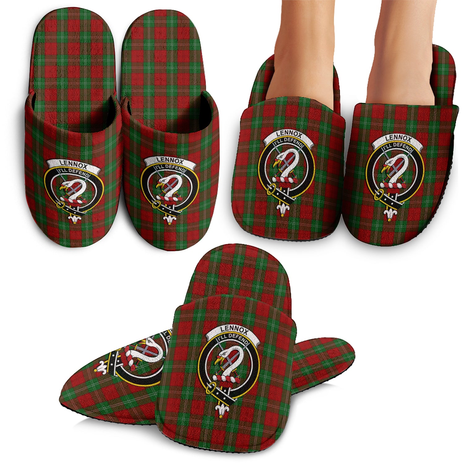 Lennox Tartan Home Slippers with Family Crest - Tartanvibesclothing