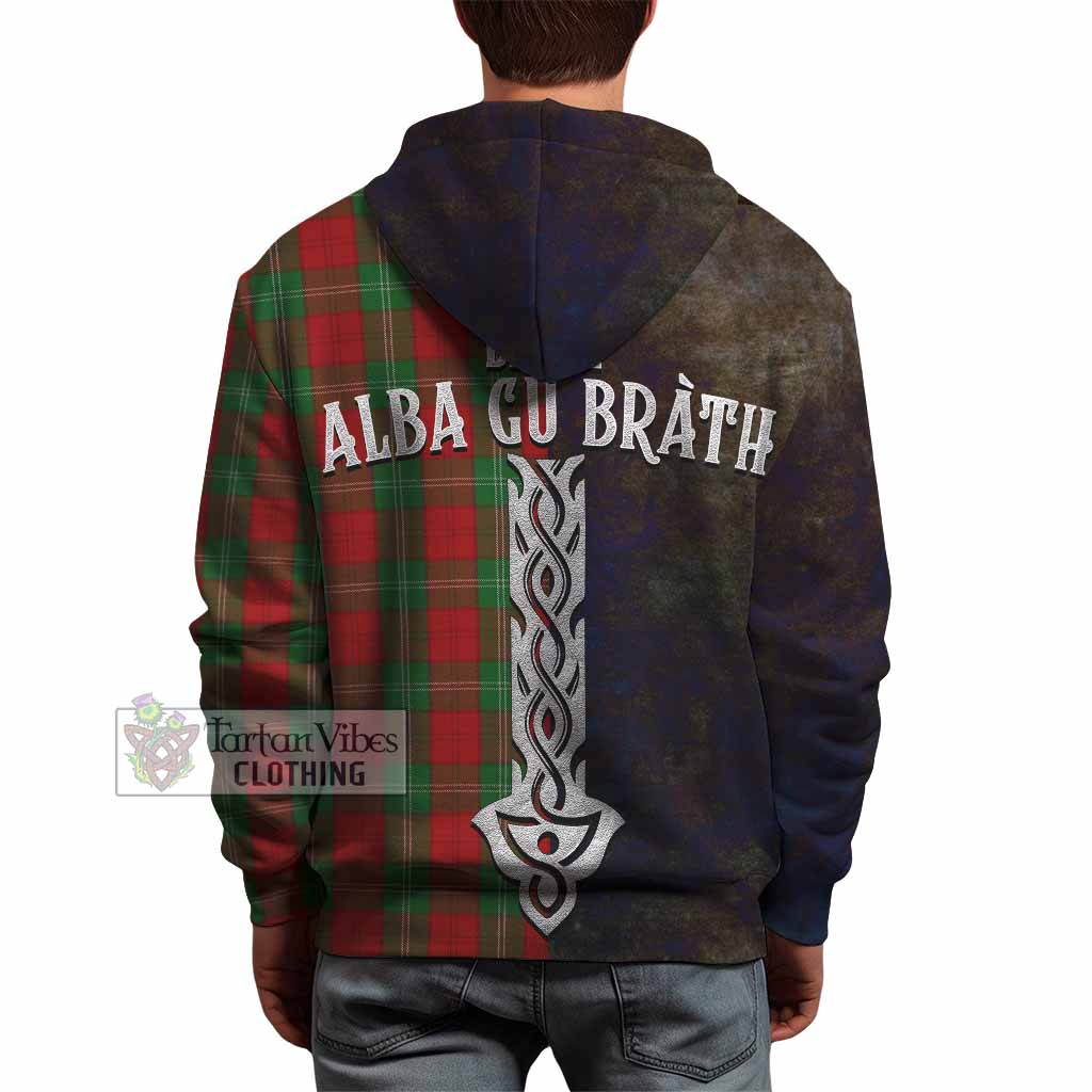 Tartan Vibes Clothing Lennox Tartan Family Crest Hoodie Alba Gu Brath Be Brave Lion Ancient Style