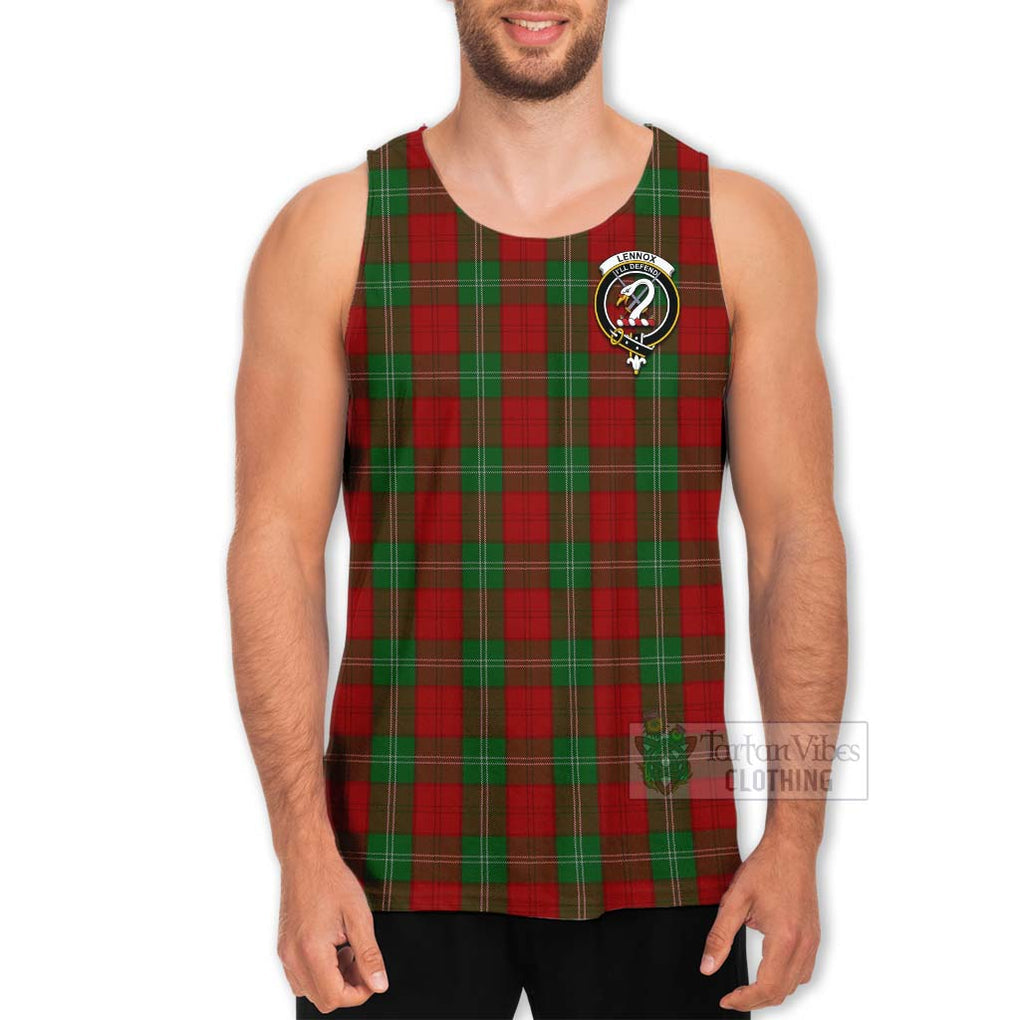 Tartan Vibes Clothing Lennox Tartan Men's Tank Top with Family Crest Celtic Skull Style