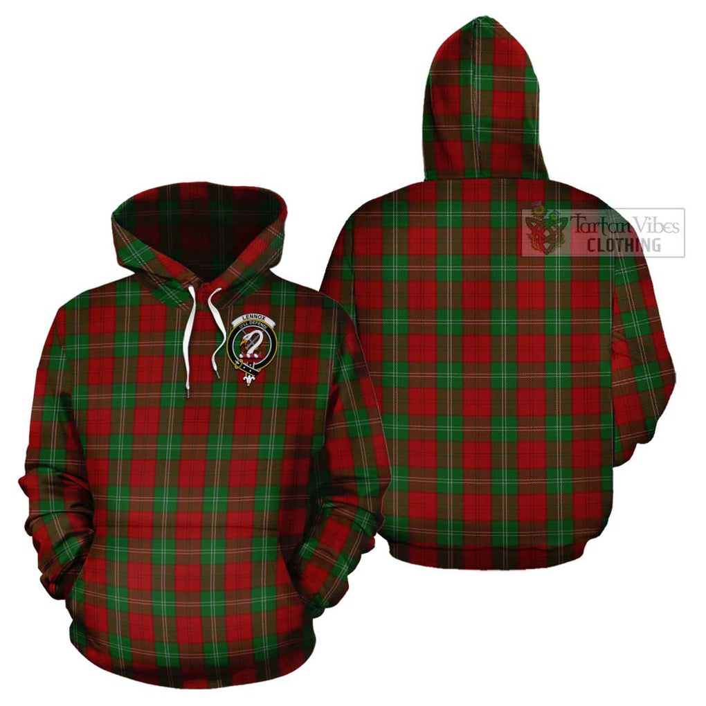 Lennox Tartan Cotton Hoodie with Family Crest Pullover Hoodie - Tartan Vibes Clothing