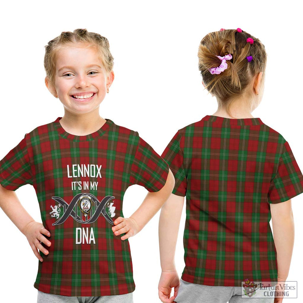 Lennox Tartan Kid T-Shirt with Family Crest DNA In Me Style - Tartanvibesclothing Shop