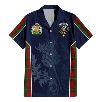 Tartan Vibes Clothing Lennox Tartan Short Sleeve Button Up Shirt with Family Crest and Scottish Thistle Vibes Sport Style