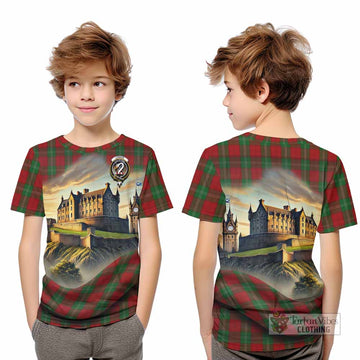 Lennox Tartan Family Crest Kid T-Shirt with Scottish Ancient Castle Style