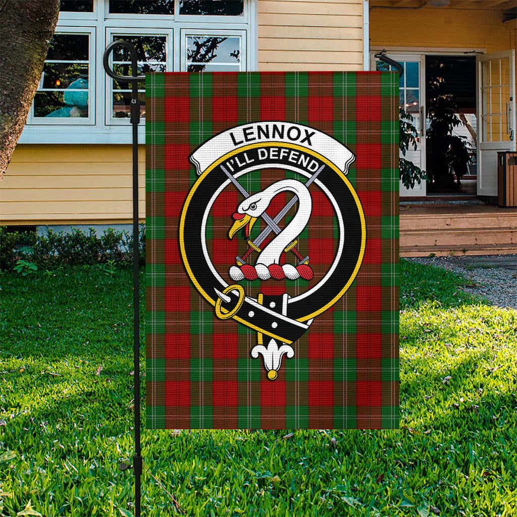 Lennox Tartan Garden Flag with Family Crest
