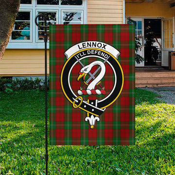 Lennox Tartan Flag with Family Crest