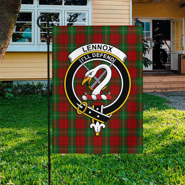 Lennox Tartan Garden Flag with Family Crest